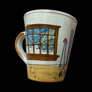Ski Mug-New Perfect for the lodge-Perfect for Ski Trip-16 oz-Ceramic-Hand Painte